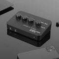 Portable Karaoke Microphone Mixer 3.5mm AUX BT Connection Dual Mic Inputs Digital Audio Mixer for DJ Sound Home Party & Theater