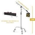 C Stand Stainless Steel Kit Light Stand With Weight Bag Photo Studio Accessories Extension Rod 2.49M Length Arm Cross Boom