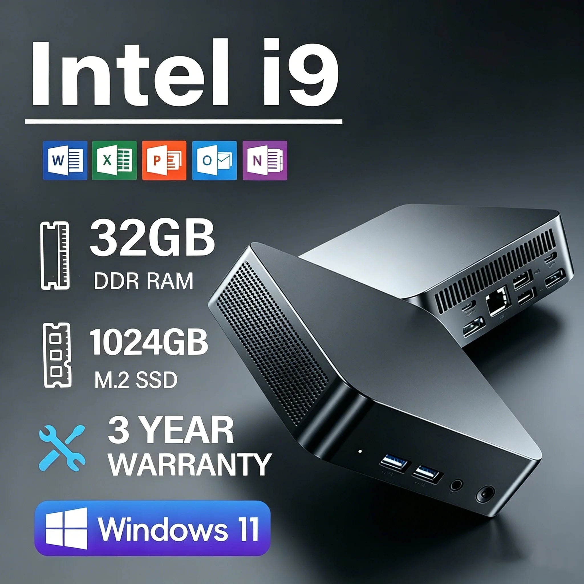 Windows 11 Pro Mini Pc Core i9 10980HK Mini PC Computer 16GB 32GB RAM WIFI 6 BT 5.2 4K 1TB 2TB SSD Protable Gaming Computer PC