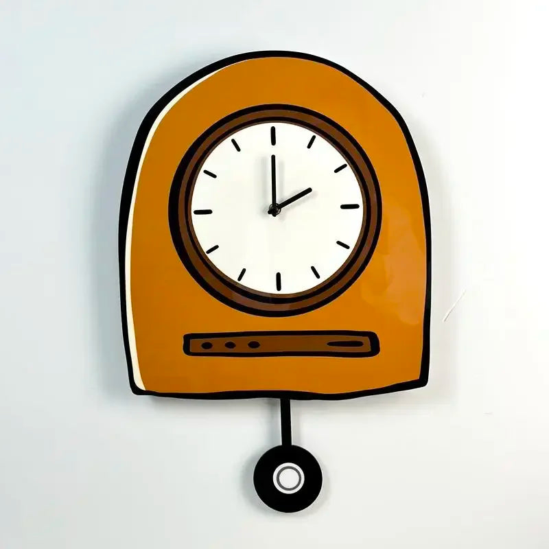 Cartoon Wall Clock Korea Creative Living Room Clocks Home Decor Digital Clocks Simple Swinging Pendulum Clock Home Decoration