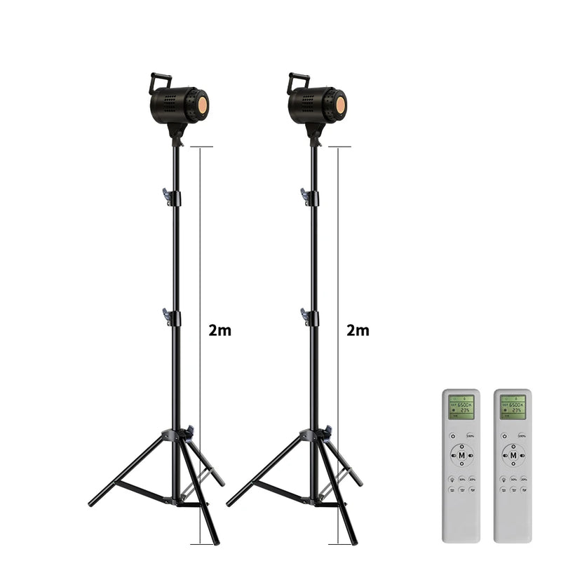 Bowens Video Studio Kit 90/135W 220V Photography Light Dimmable Kit LED Lamp 2m Tripod Flash Studio Lighting 3000-6000K 3 Color