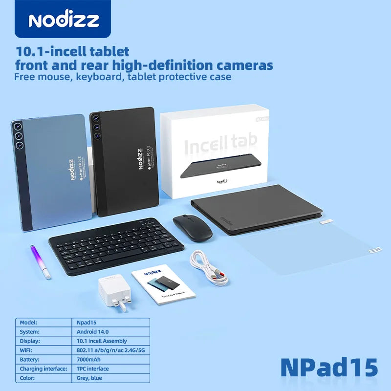 2025 Original NPad 15 Tablet 10inch Android Tab 5G Dual SIM 12GB+128GB 7000mAh Children's Tablets Kids Tablet PC WIFI HD Screen