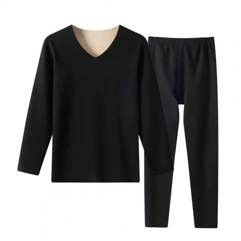 Men Thermal Set Autumn Winter Thermal Outfit Men's Thermal Underwear Set Fleece Lined Long Johns Base Layer Wool Winter Sweater