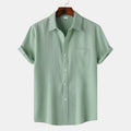 New 9 Color Men's Solid Striped Shirt Summer Fashion | SAMAG