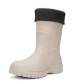 Stylish Men's Tall Rain Shoes New Cinch-Top Waterproof Non-Slip Mid-Calf Boots for Work Fishing Kitchen Use