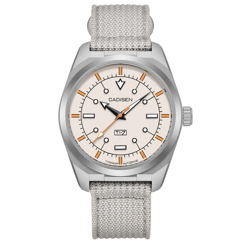 CADISEN TI-7 Autodyne Titaniu Men's Mechanical Wristwatch 8215 Movement Sapphire Glass 10ATM Waterproof Calendar Feature Luxury