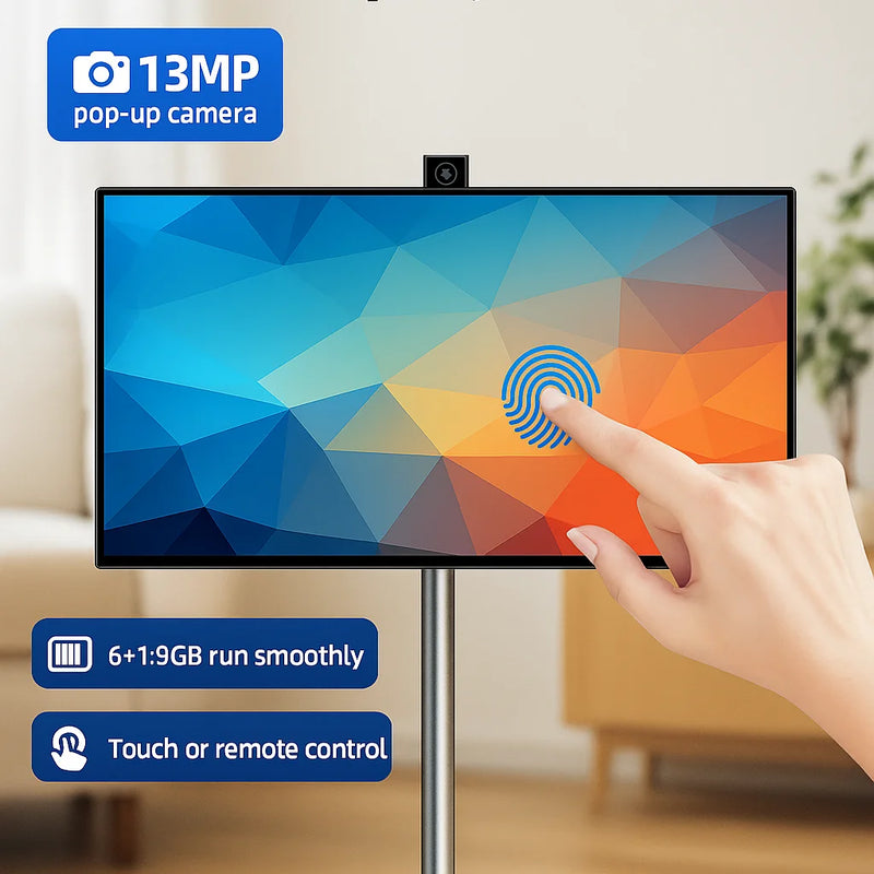OFD 27 Inch Portable Smart Tv Interactive Digital Signage With Camera Battery Powered Touchscreen Android Display For Home