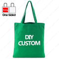 Custom Canvas Tote Bag 100% Cotton Print Your Design Logo Photo Handbag Work Reusable Grocery Shopping Customized Portable Bag