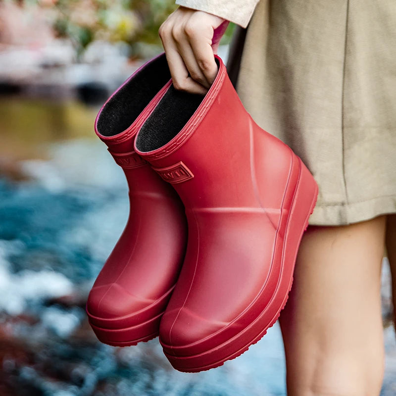 Men Women's casual rain boots Four Season lightweight waterproof anti-slip outdoor fishing shoes couple comfort garden rain shoe