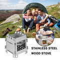 Folding Steel Wood Burning Camping Stove Lightweight Portable Firewood Stove for Outdoor Hiking Travel BBQ Picnic Camping Equipm