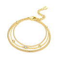 Original 925 Sterling Silver Zirconia Tennis Chain Bracelet for Women Adjustable Gold Color Hot Sale Ideal Birthday Party Gifts