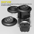 DaierTek 5PCS Round KCD1 Rocker Switch 12V 3 Pin 3 Position ON Off ON 10A/125V DC SPDT Circle Toggle with - Visuel 6 | SAMAG