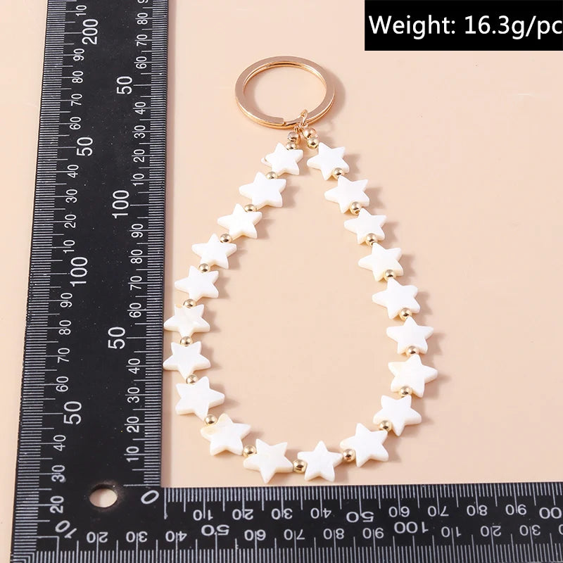 Pretty Handmade Pearl Bowknot Keychain for Women Girl Love Heart Key Ring Pendant Handbag Accessories DIY Jewelry Gift