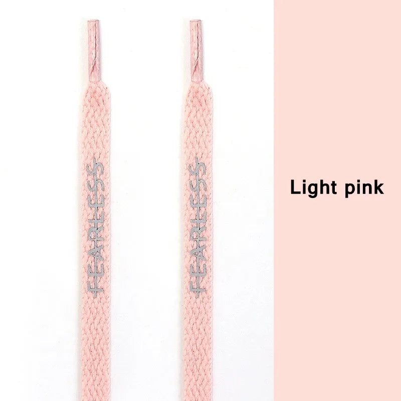 Rubber Band Classic Shoe Laces Reflective Letter Printing Flat Shoelaces for Sneakers Fashion Sports Strings Casual Accessories