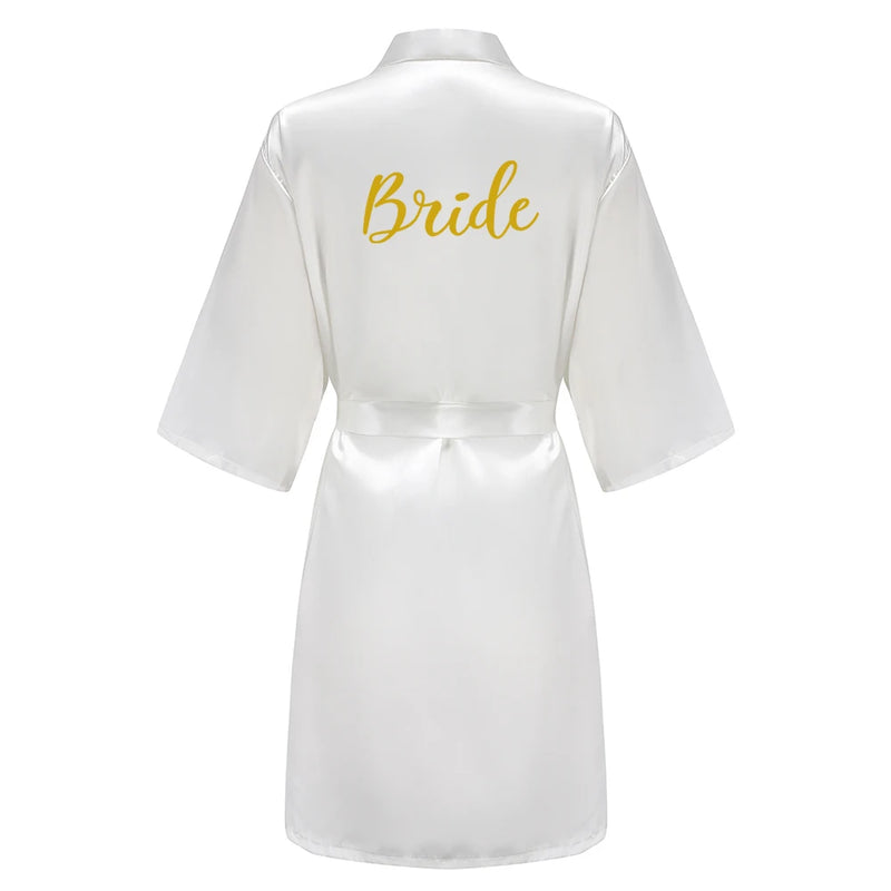 Rose Gold Kimono Satin Women Bathrobe Wedding Sister | SAMAG