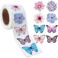 100-500pcs Butterfly Flower Sticker 8 Design Colorful Butterfly Decals Cute Stickers Party Decoration Scrapbook Stationery
