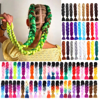100g 24inch Jumbo Braiding Hair Synthetic Braiding Hair Braid in Hair Extensions Braids Hair for Twist for Daily Cosplay