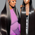40 46 Inch 200 Density Frontal Wig For Black Women Brazilian Wigs Human Hair 5x5 Bone Straight HD Transparent Lace Front Wigs