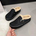 Teddy Fur Leather Birken Mules Woman Winter Warm Lambswool Slide Clogs Ladies Brand Design Casual Slip-on Plush Cotton Shoes