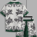 Men's Retro Baroque Floral Print Two-Piece Set | SAMAG