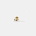 Aide 1pc 925 Sterling Silver Mini Zircon Thick Flat Screw Back Drop Earrings For Women K Gold Piercing Stud Earrings Jewelry