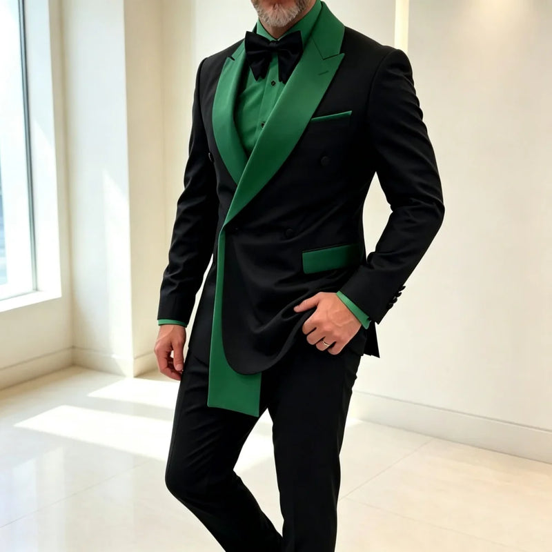 Mix Colors Double Breasted Custom Made Men Suit Set Separates 2 Pieces Jacket Pants for Wedding Groom Tuxedo for Prom Party