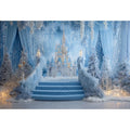 Ice Castle Girls Princess Birthday Party Decor Photography Backdrop Blue Curtains Photozone Background Photo Studio Shoots Props