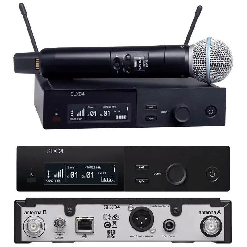SLXD Microfone 500/600/800MHZ Wireless Microphone System 4pin Headset KSM8/Beta58 Professional Audio Equipment For Stage Karaoke