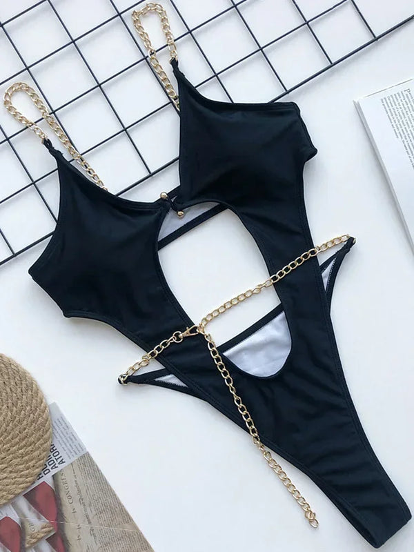 Sexy Metal Chains Underwired Bikini Women Swimsuit Female | SAMAG