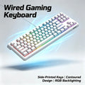 Wired RGB Backlit TKL Keyboard Compatible for PC/Laptop, USB- Compact Layout with 19-Key Anti-Ghosting, Space-Saving Design & Rainbow Suitable for Gaming, Office, Study, Gift for, Students, PC