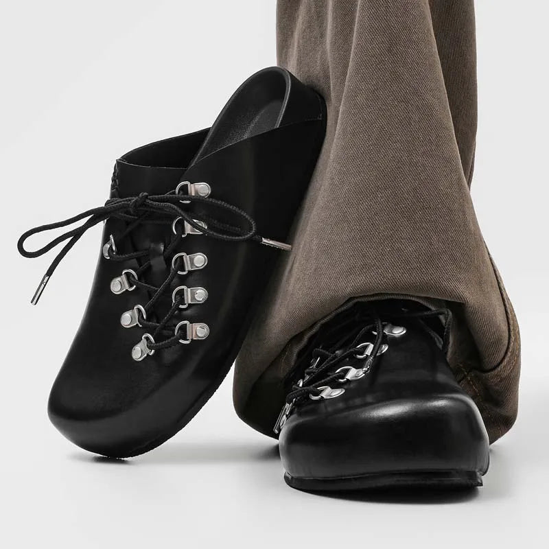 Mens Leather Loafers Non Slip Walking Flats Light Breathable Outdoor Slip on Casual Shoes for Male Work Office Driving Sneakers