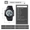 SKMEI 1560 Mens Digital 100M Waterproof Wrist Watch  Men 2 Time 10 Year Battery Alarm Clock reloj hombre Sport Fitness Watches