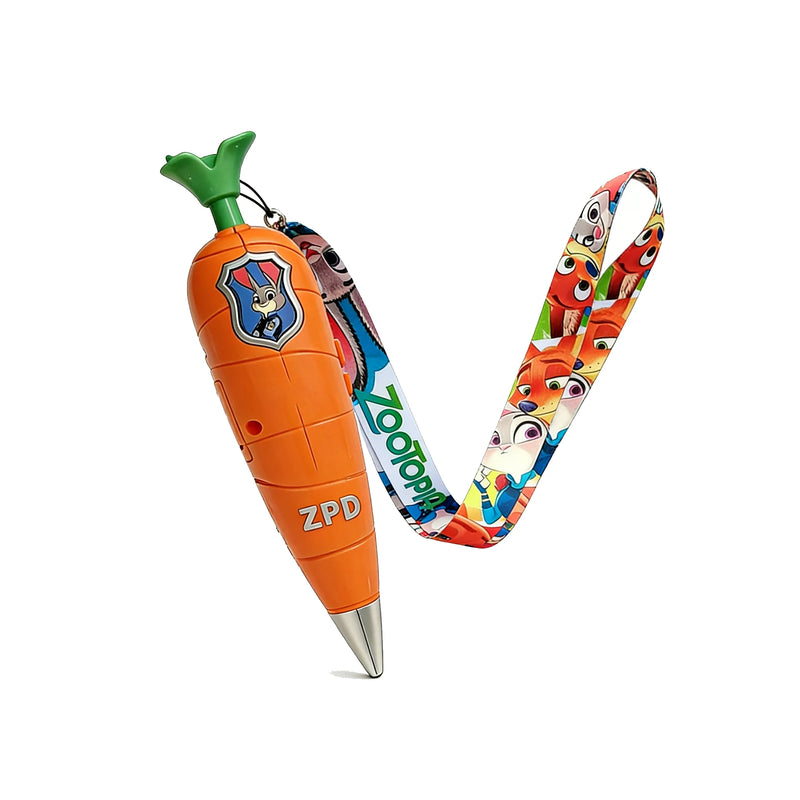 Zootopia 2 Lanyard Carrot Recording Pen | Gary Snake Venom Serum Pen | Bracket 60 Second Recording 2-in-1 Neutral Pen Stationery
