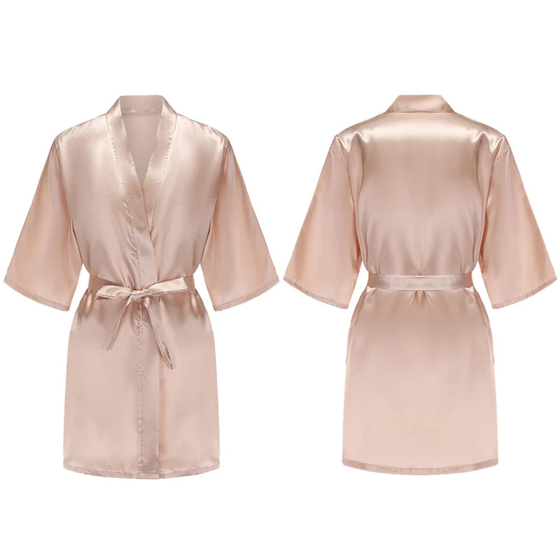 Women's Pure Short Silky Robes Bridesmaid Bride Party | SAMAG