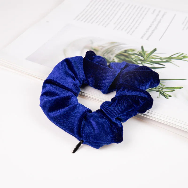 Portable Hidden Safe Sight Secret Hair Tie Storage Case Scrunchie With Zipper Hide Key Cash Jewelry For - View 10 | SAMAG