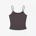 ANK Air Summer Top with Solid Color, Black and White Powder, Wide Shoulder Strap, I-Shaped Tank Top, Women's Sports, Daily Wear