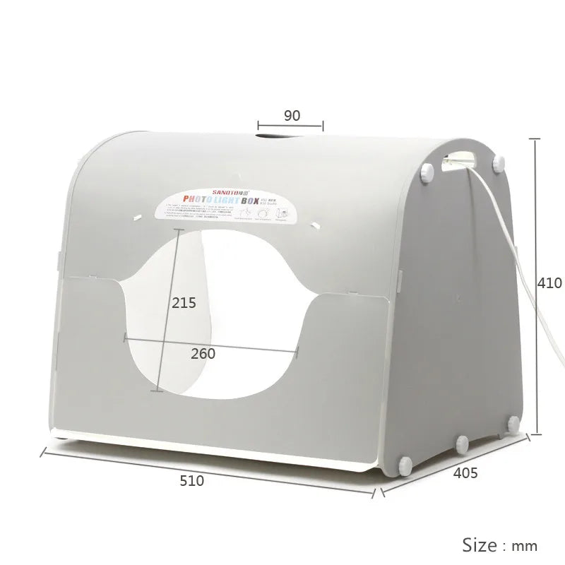 SANOTO Photograph Lightbox Photo Studio Manicure Foto Softbox  LED Photo Light Box Dimmable Tabletop Shooting Tent Kit