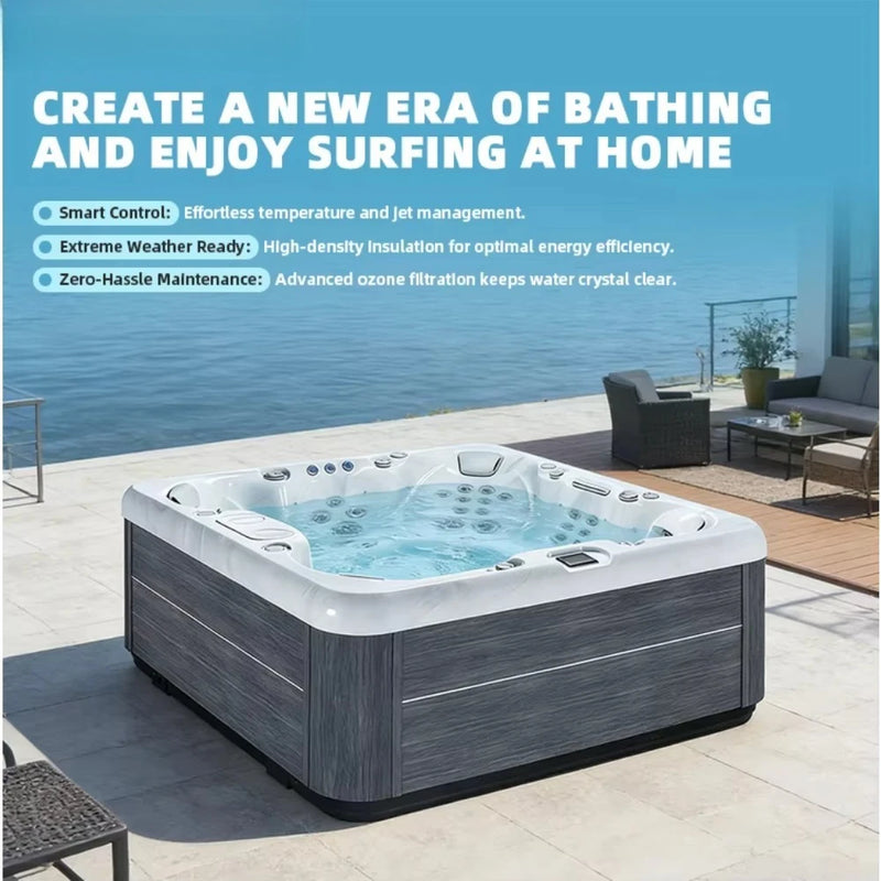 Commercial Hot Tub Spa Pool Outdoor Acrylic Jacuzzi with Massage Jets Suitable for Gardens Backyards and Patios