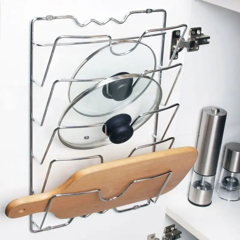 Kitchen Organizer Rack Wall Hanging Pot Cover Five - Layer Lid Metal Rust - Free Multifunctional Storage - View 2 | SAMAG
