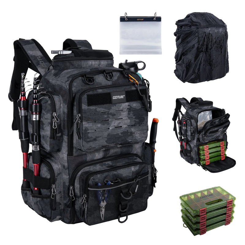 Goture 45L Large Fishing Backpack 900D Water - Resistant - View 9 | SAMAG