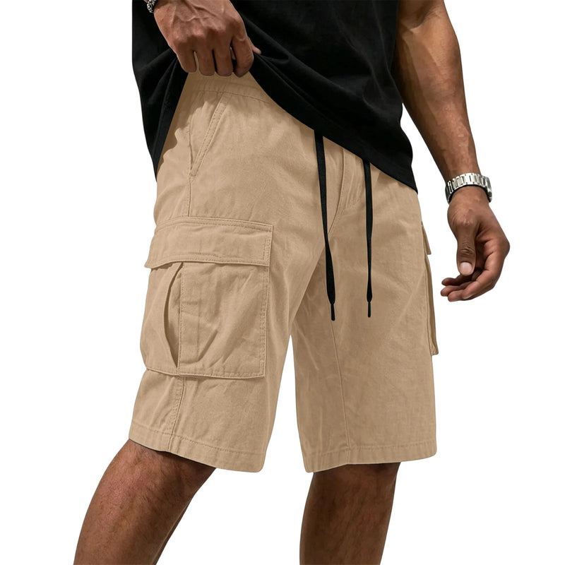 Men Multi-color Cargo Shorts Summer Loose Drawstring | SAMAG