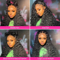 13x6 Glueless Brazilian Deep Wave Curly HD Lace Frontal Wig 250 Density Preplucked Water Resistant Human Hair for Women