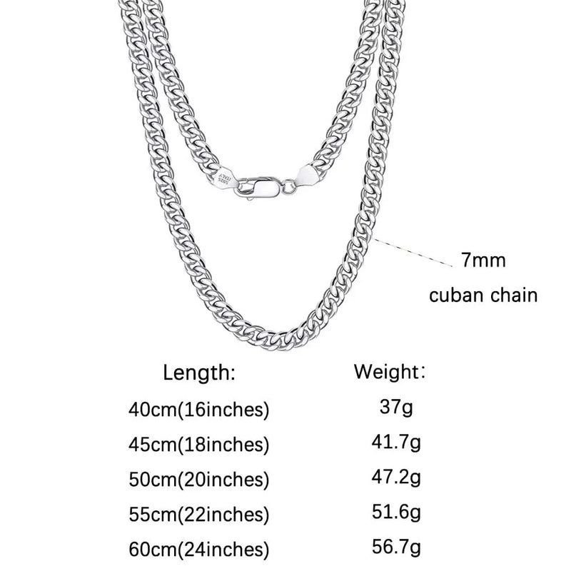 ORSA JEWELS 100% 925 Sterling Silver Link Chain Necklaces Minimalism Snake/Paperclip/Box/Figaro/Chopin/Cuban Chains 40-60cm