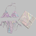 Women's Scarf Swimsuits with Letter Signature Logo Lady | SAMAG