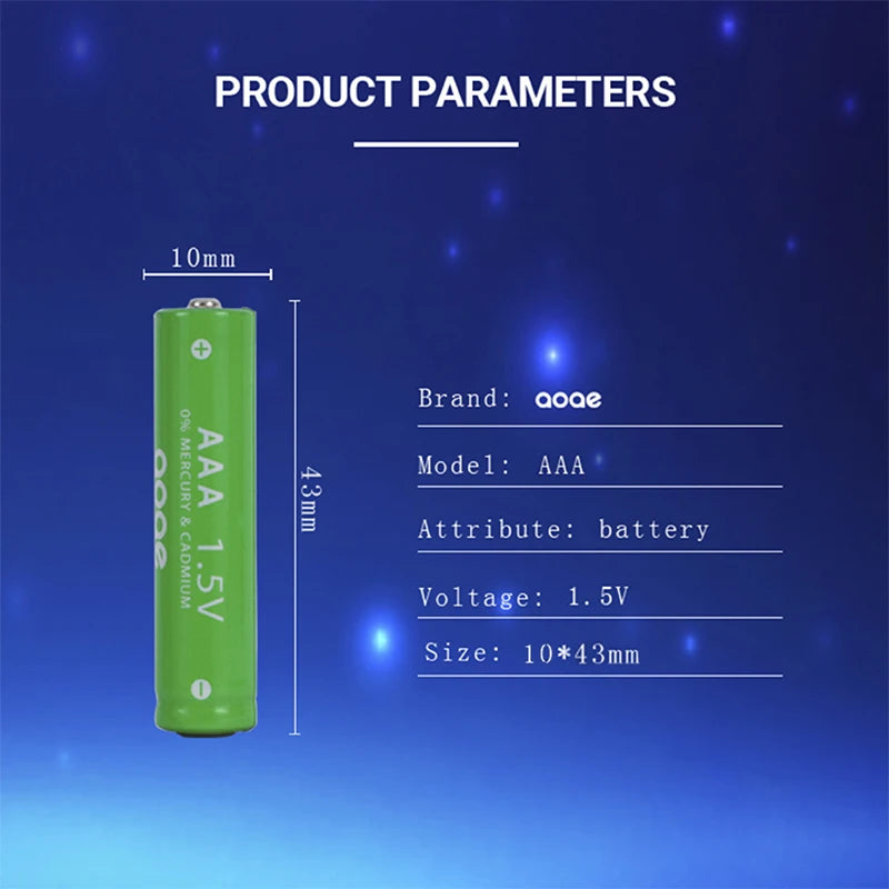1.5V Rechargeable AA    AAA 4.8-3.8Ah Battery For Torch Toys Clock MP3 Player Replace Ni-Mh Battery