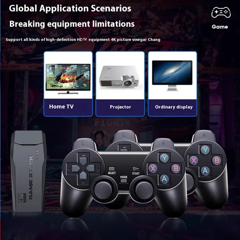 Wireless Video Game Stick 2.4G Dual  Joystick Console Gaming Stick 4K 20000+ Gaming Retro Gaming Thanksgiving Gift