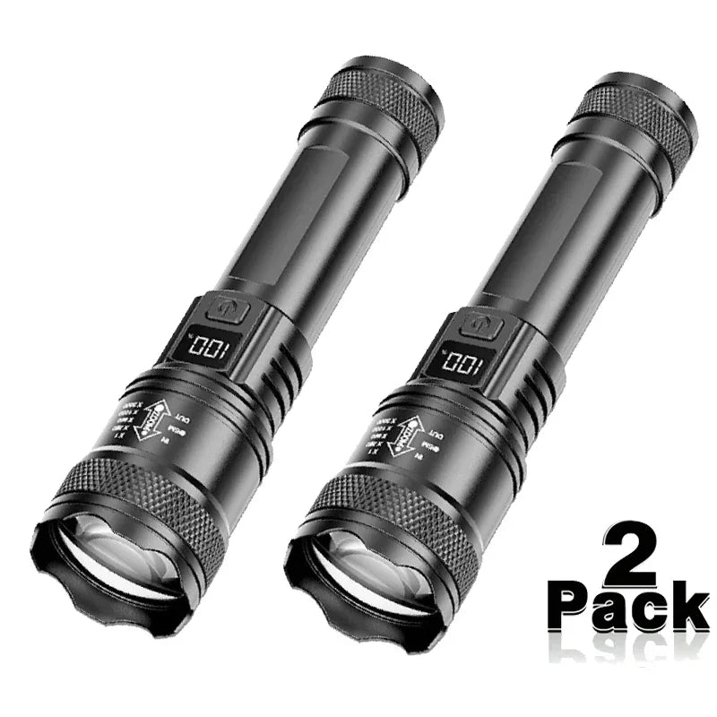 Rechargeable Flashlights High Power LED Tactical Flashlight Super Bright Handheld Hunting Torch Light for Emergency Hiking Fish