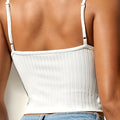 White Camisole 2025 Women's Tanks New Style V-Neck Lace Patchwork Pleated Fashion Sexy Hot Girl Street Fashionista Camisole Top