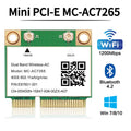 Wifi 5 1200Mbps Bluetooth 4.2 Half Mini PCI - E Card MC - AC7265 Wireless802.11ac 2.4G 5Ghz For Laptop Win 7 8 10 11 | SAMAG