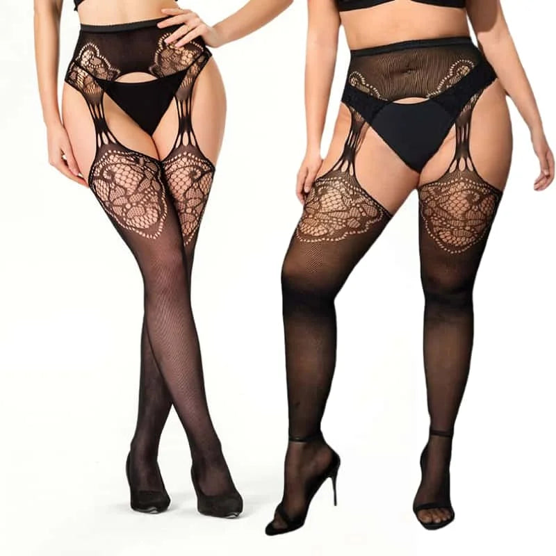 2026NEW Plus Large Size Black White Lace Thigh High Stockings Silicone Anti-slip Over The Knee Long Socks for Oversized Women XL